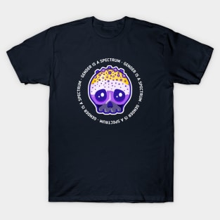 Gender is a spectrum - nonbinary pride skull T-Shirt